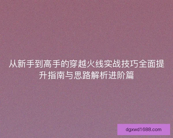 从新手到高手的穿越火线实战技巧全面提升指南与思路解析进阶篇